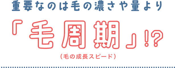 重要なのは毛の濃さや量より「毛周期」！？
